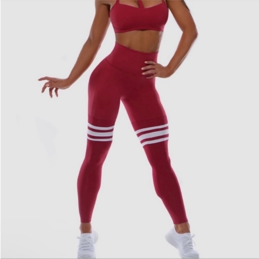 Bombshell Sportswear thigh high solid maroon